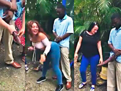 American tourist goes crazy out of control for that giant cock