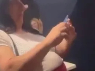 Tranny with a Boner Inside the Woman's Restroom