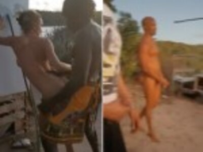 White slut on African Holiday.