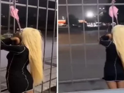 Pimp shows Off his Product to the Community with Her Pink Panties 