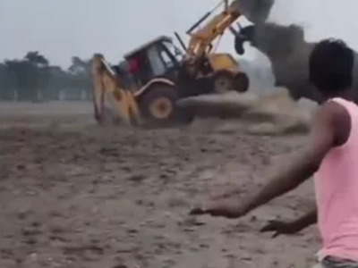 Elephant takes on an Excavator. How about leaving the Darn Elephant ALONE!