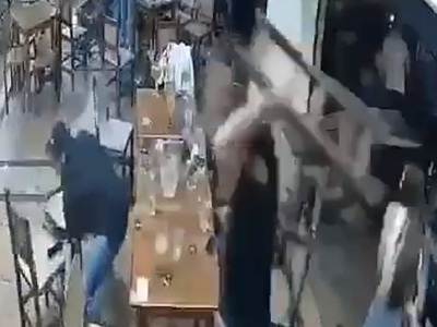 Big Man has an Idea to Stop this Robbery