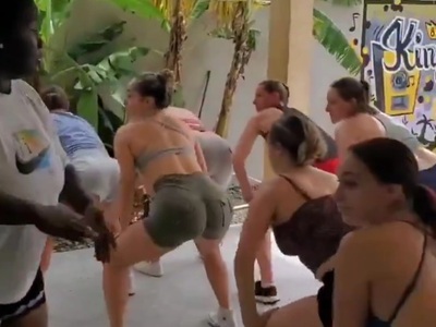 White Woman Tourists in Africa learn How to Twerk during Activities Hour