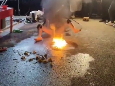 You'll NEVER Guess how She Puts out that Fire