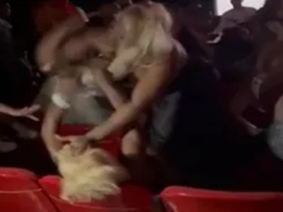Blondes on Blacks at Insane Movie Theatre Fight 