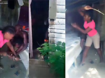 They beat each other with sticks in their hands, because of infidelity