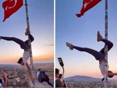 The flag is not a stripper pole!