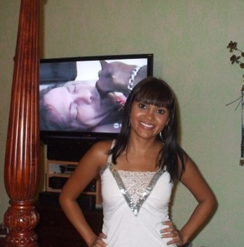 WTMF?!? Hot Chick Has Animal Porn on Her TV While Taking Pics