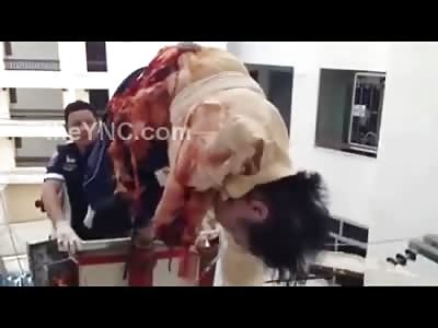 Jumper Leaps off of a 10 Story Building Hits Power Lines Nearly Cutting herself in Half and is Electrocuted to Boot (Aftermath) 