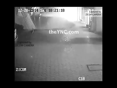 Unique CCTV Footage Captures Car being Swallowed by the Earth....