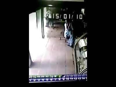 Fat Cop Ordering Food is Executed from Behind..then has his Service Revolver Stolen 