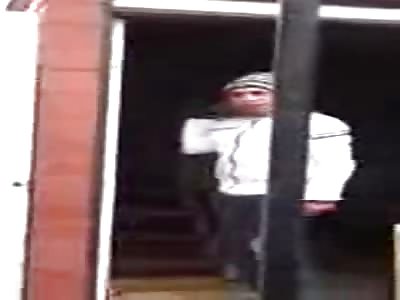 Man with a Butcher Knife a Rock and a Cool ass Winter Hat Gets Shot by Police