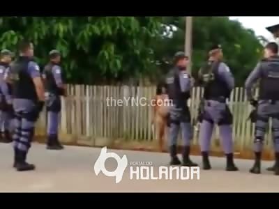 Crazy Naked Lady with a Machete vs 12 Military Police