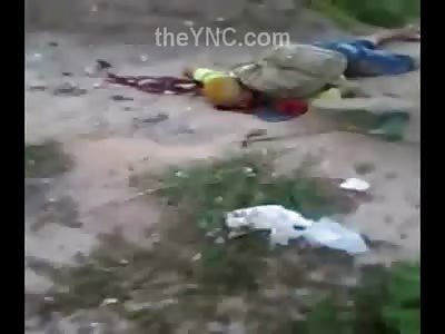 Yellow Haired Man Gasps his Final Breathe after Being Shot