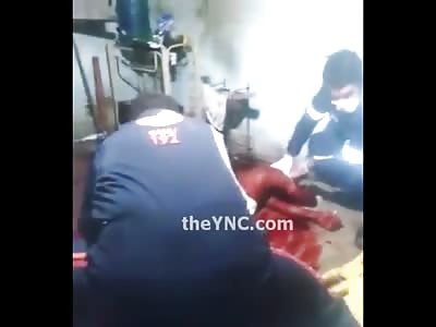 A Bloodbath: Man Hacked to a Mess with a Machete has Lost his Hand and Maybe his Life 