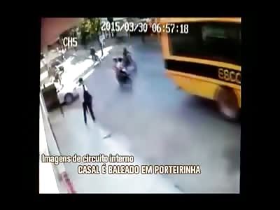 Man is Chased Off of His Motorcycle and Executed in the Street 