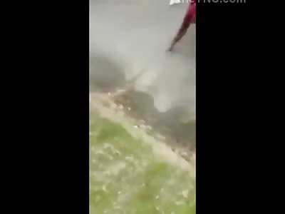 Thug Fight Turns into Guys Getting Run Over by Each 