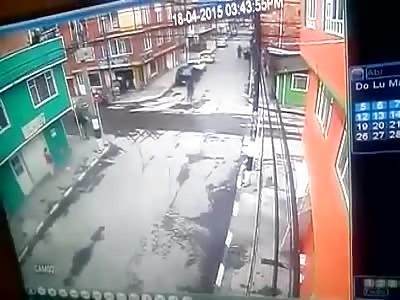 Motorcycle and Truck Meet at the Exact Same Moment in Time