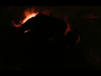 HUMAN BON FIRE: Man Burning after Lynching Still Alive 