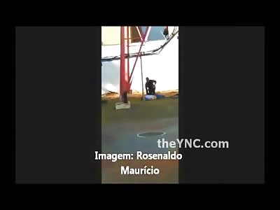 Man Suicide Fall from Power Tower hits Every Rung on the Way Down 