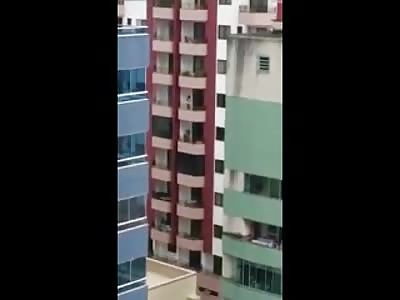 Mentally Ill Naked Woman Teases for a Bit then Finally Jumps to Her Death in a Thud to the Street 