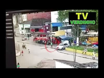 Woman in Green is Shot Point Blank in This Casual Motorcycle Drive-by