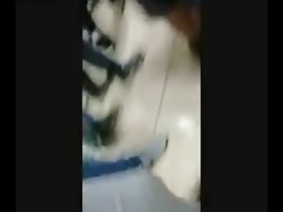 What Happens when a Drunk Horny Slut goes into the Mens Room? 