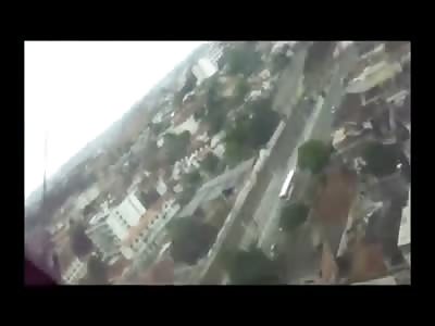 Police Helicopter Shot Down by Drug Dealers in Rio - Man on Fire