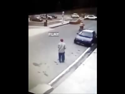 Man in Red Hat BRUTALLY Crushed Between Two Cars