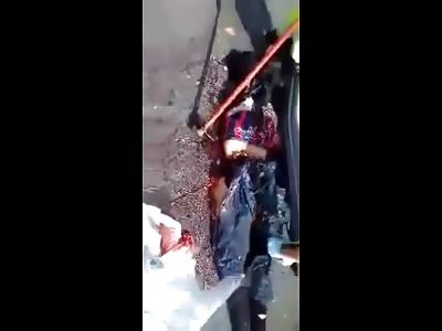 Too Messy to Use your Hands a Man is Picked Off the Street with a Garden Hoe