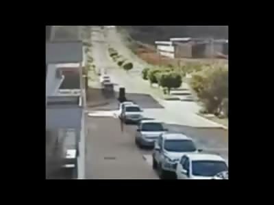 2 Racing Motorcyclists Run into a Car at Full Speed