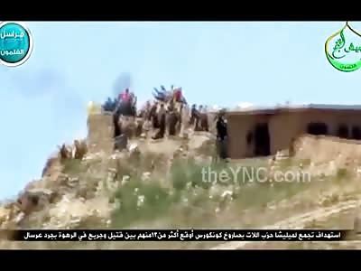 Hezbollah Members Being Destroyed by Guided Missile from Al- Nusra (Slow Motion Included)