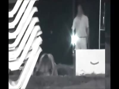 Shameless Couple Fucking on the Beach While Guys Watch it Up Close with a Flashlight