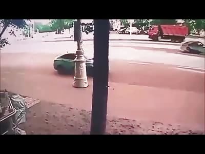 Pedestrians Sent to Fly by Out of Control Car... One Killed (Slow Motion Added)