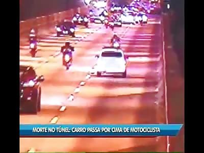 Motorcyclist Falls off his Bike and is Rear Ended and Killed by Oncoming Car 