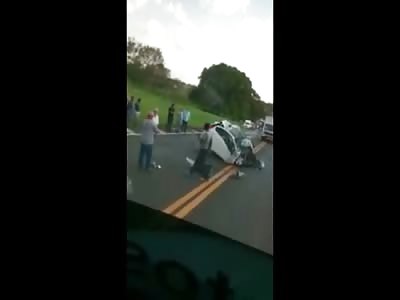 Man Drives by Gruesome Scene and Mangled Bodies