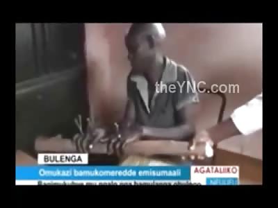 BRUTAL: Woman Accused to be a Witch HasHer head Shaved and Hands Nailed to a Wood Stick