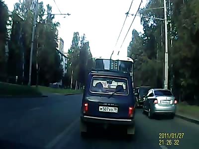 Woman Brutally hit by Car Flies Away 