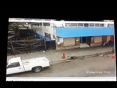 Rider flies like a bullet after collision with car