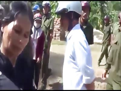 Deranged Woman Sets herself on Fire in Front of Police