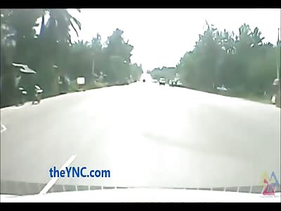 Suicidal Rider Gets Brutally Struck By Car (Watch Slow Motion)
