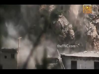 Guy Walking Up a Compound is Blown to Smithereens by an IED (Slow Motion Added)