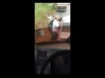 Fat Trucker is Recorded Banging a Prostitute in her Car at Roadside Truck Strop 