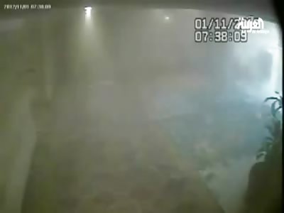Man Blown up in Arab Hotel from Explosion.. Three Different Angles