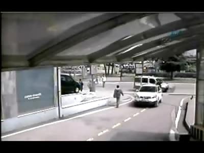 Old Man leaves Nothing but his Shoes in the Street 