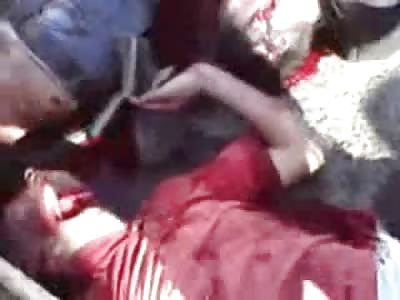 Murdered Men with Slit Open Throats are then Run Over by Military Truck