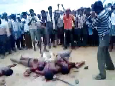 Mob Justice at its Finest 4 Men Beaten and Stoned