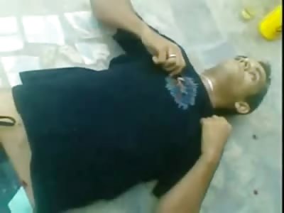 Man Dying on the Sidewalk watches an Angel Hover above his Head