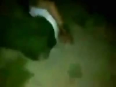 Man Sliced in the Neck Squrims in the Dirt