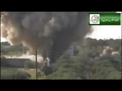 Brutal IED on Syrian Tank turns it into a Rolling Ball of Fire